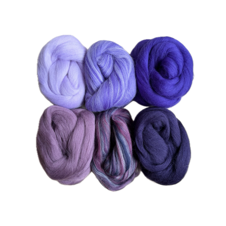 Wełna czesankowa STANDARD ZESTAW CZAR FIOLETU 6x25 g